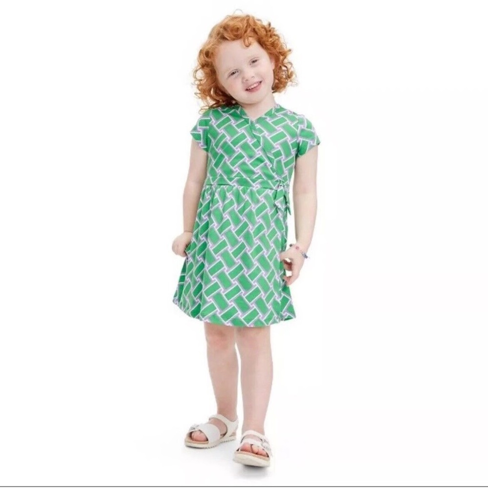 Diane Von Furstenburg x Target Faux Wrap Dress Vintage Weave Green 18M NEW
